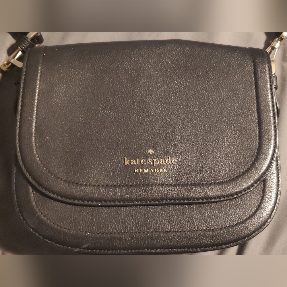 Black Leather Crossbody Bag | Kate Spade | Gold Hardware